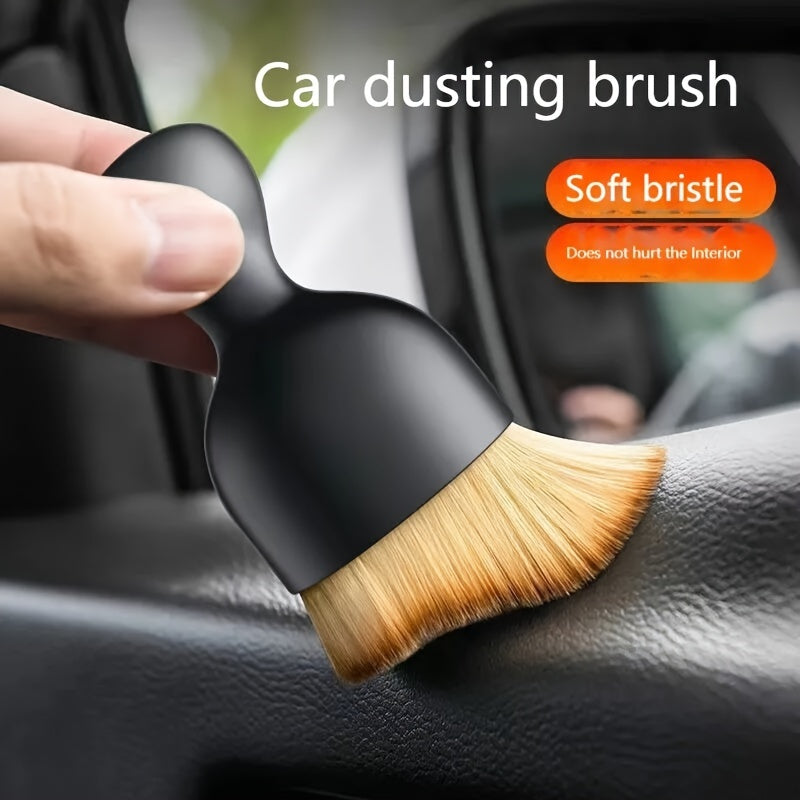 1 brosse de nettoyage souple pour voiture avec couvercles, pour tableau de bord, sortie d'air, dépoussiérage, nettoyage des détails, accessoires d'intérieur auto