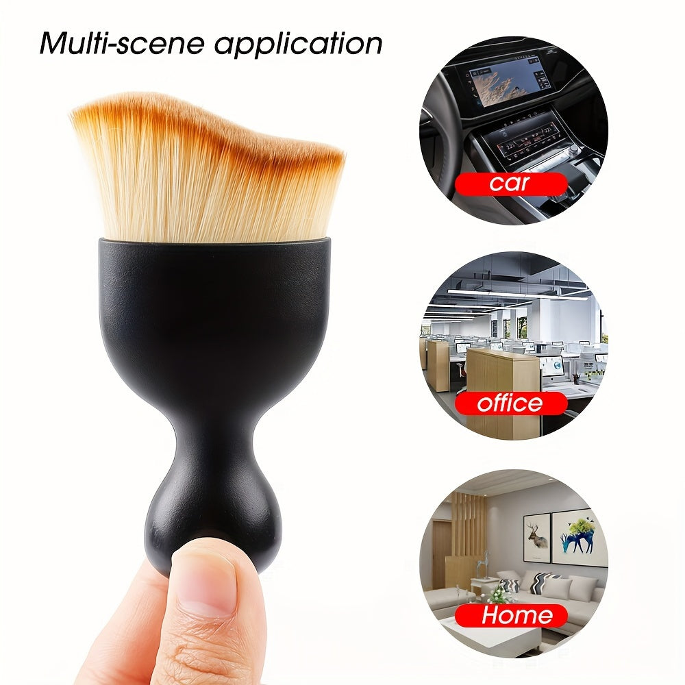 1 brosse de nettoyage souple pour voiture avec couvercles, pour tableau de bord, sortie d'air, dépoussiérage, nettoyage des détails, accessoires d'intérieur auto