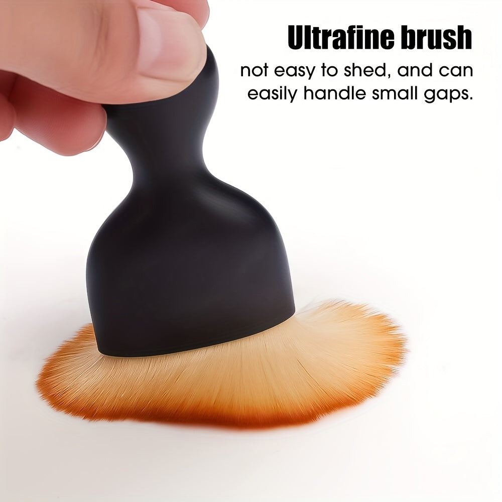 1 brosse de nettoyage souple pour voiture avec couvercles, pour tableau de bord, sortie d'air, dépoussiérage, nettoyage des détails, accessoires d'intérieur auto
