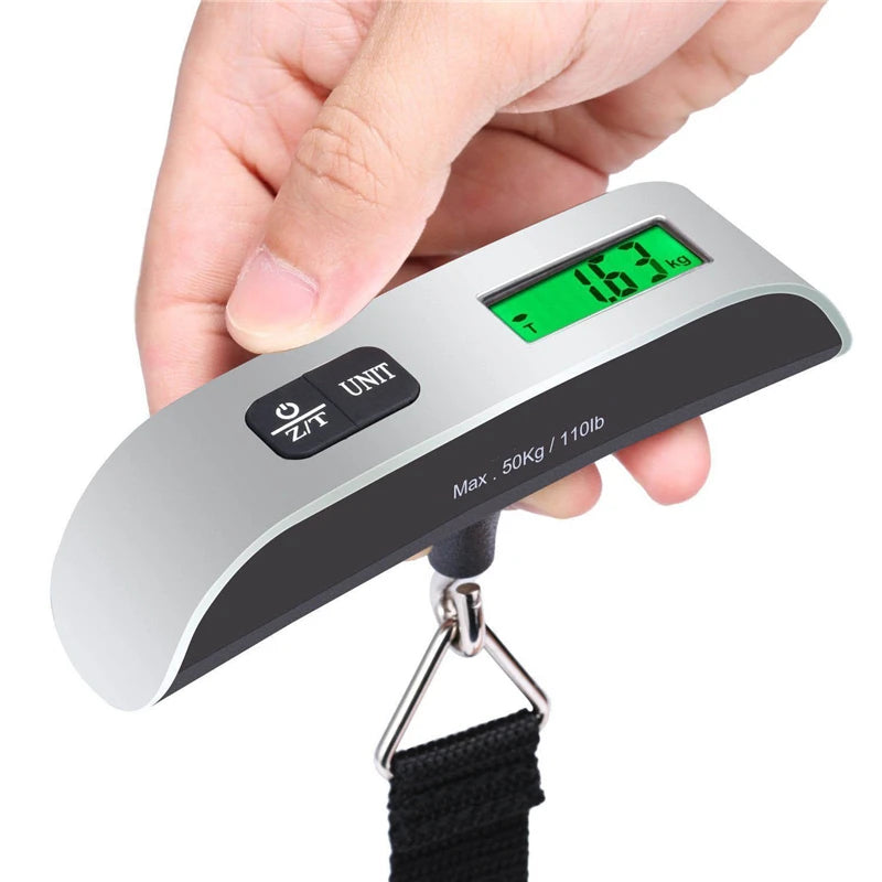 Balance numérique portable à écran LCD, 50 kg, pour bagages, valises, voyage