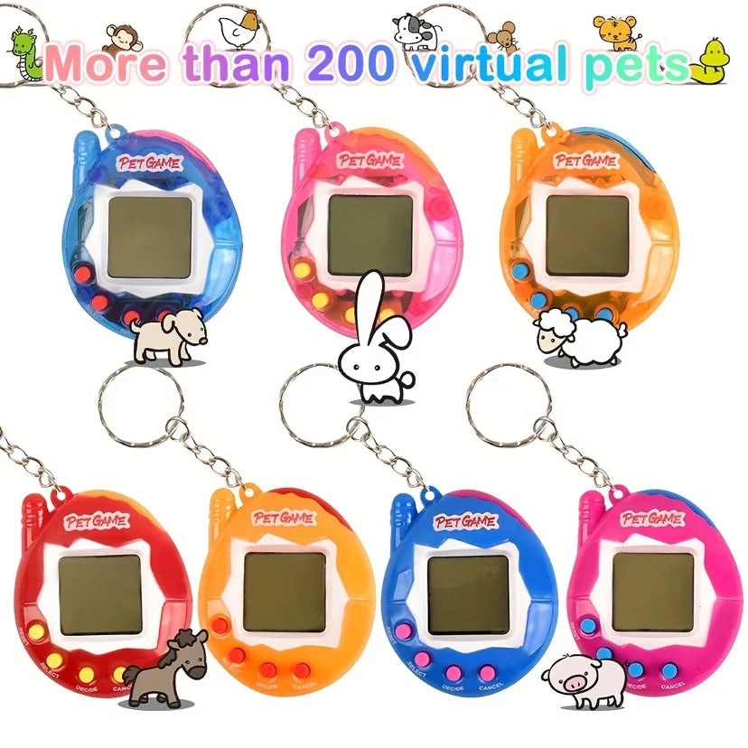 1 animal électronique transparent nostalgique, 168 animaux de compagnie en un, jouet numérique virtuel et amusant, pixel amusant