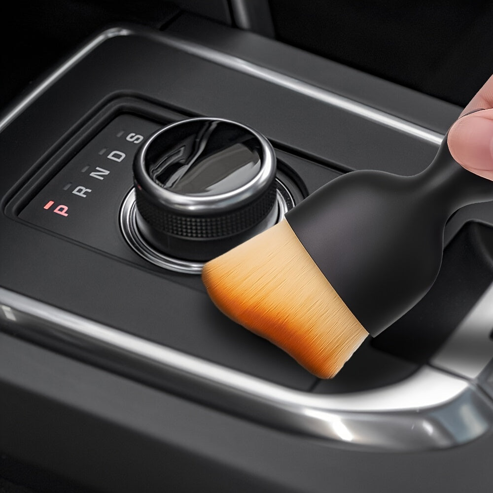1 brosse de nettoyage souple pour voiture avec couvercles, pour tableau de bord, sortie d'air, dépoussiérage, nettoyage des détails, accessoires d'intérieur auto